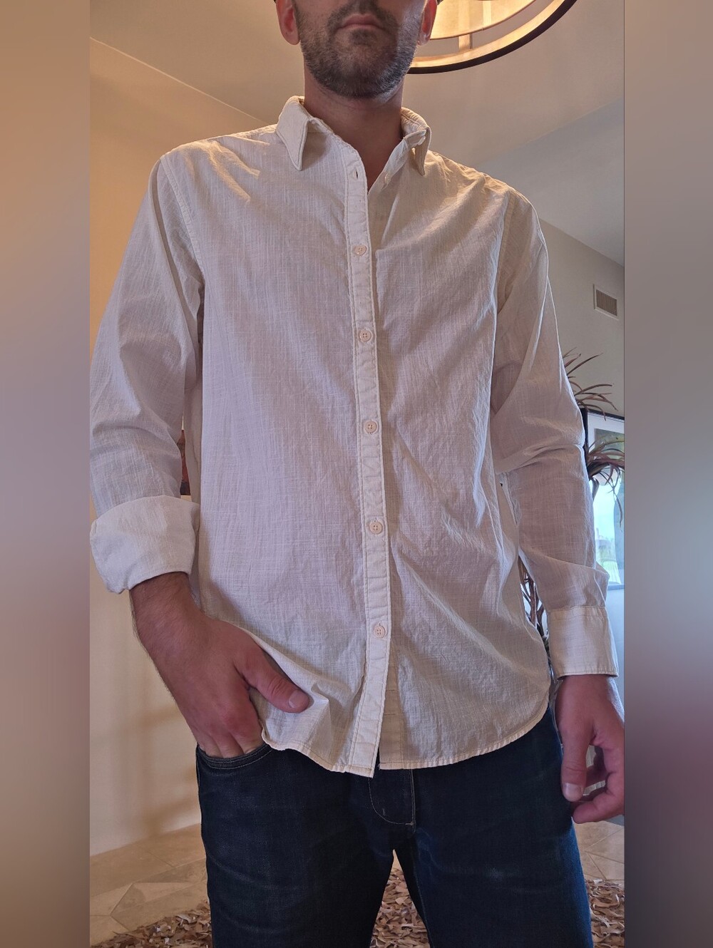 Scotch & Soda Linen Long Sleeve Button Down